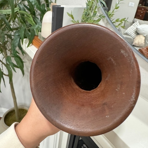 Vintage tall hand‎ carved wood India pedestal candle holder - Picture 3 of 6